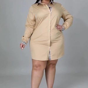 Buttoned Down Shirt Dress with Collar